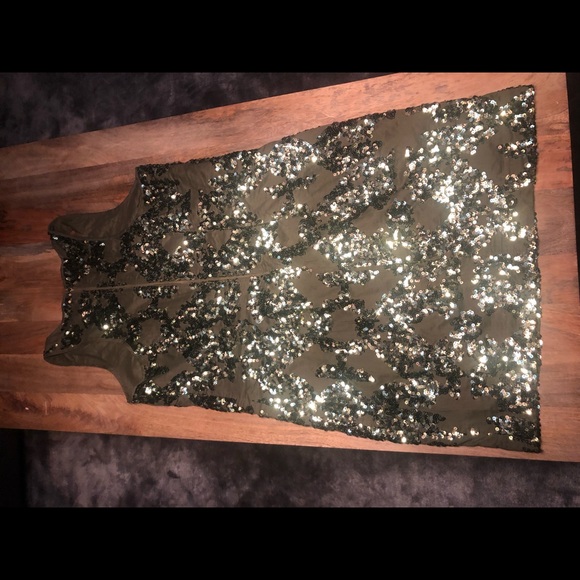 J. Crew Iridescent Sequin Dress in Forest Green - Picture 7 of 8